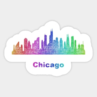 Rainbow Chicago skyline Sticker